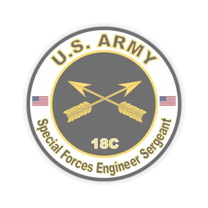 MOS 18C Special Forces Engineer Sergeant (U.S. Army) STICKER Vinyl Kiss-Cut Decal 6 Inch Transparent - The Sticker Space