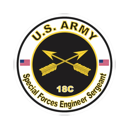 MOS 18C Special Forces Engineer Sergeant (U.S. Army) STICKER Vinyl Kiss-Cut Decal - The Sticker Space