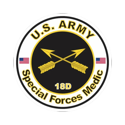 MOS 18D Special Forces Medic (U.S. Army) STICKER Vinyl Kiss-Cut Decal 2 Inch White - The Sticker Space