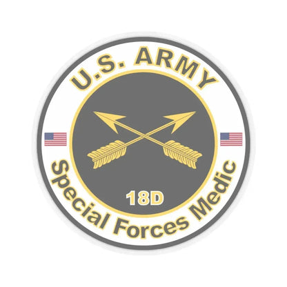 MOS 18D Special Forces Medic (U.S. Army) STICKER Vinyl Kiss-Cut Decal 3 Inch Transparent - The Sticker Space