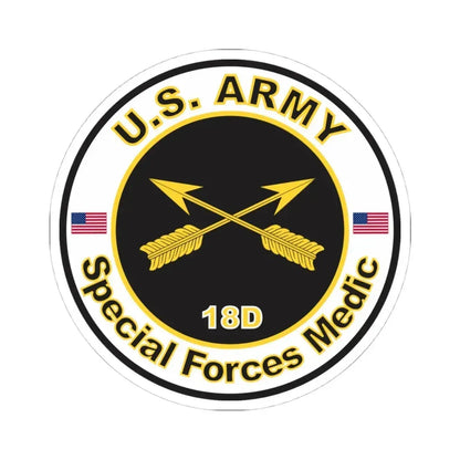 MOS 18D Special Forces Medic (U.S. Army) STICKER Vinyl Kiss-Cut Decal 4 Inch White - The Sticker Space