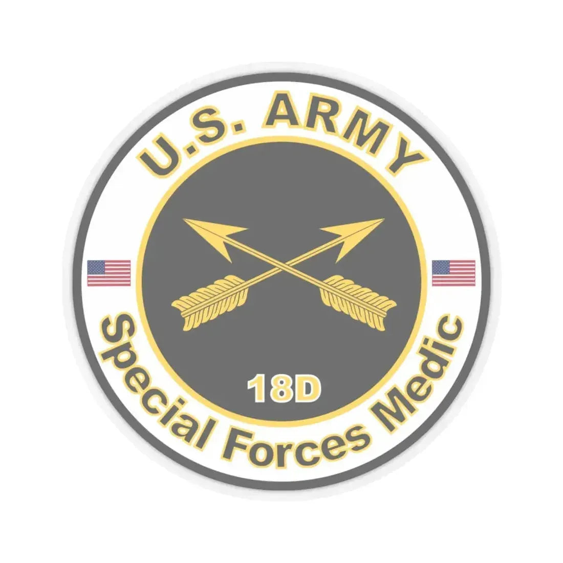 MOS 18D Special Forces Medic (U.S. Army) STICKER Vinyl Kiss-Cut Decal 6 Inch Transparent - The Sticker Space