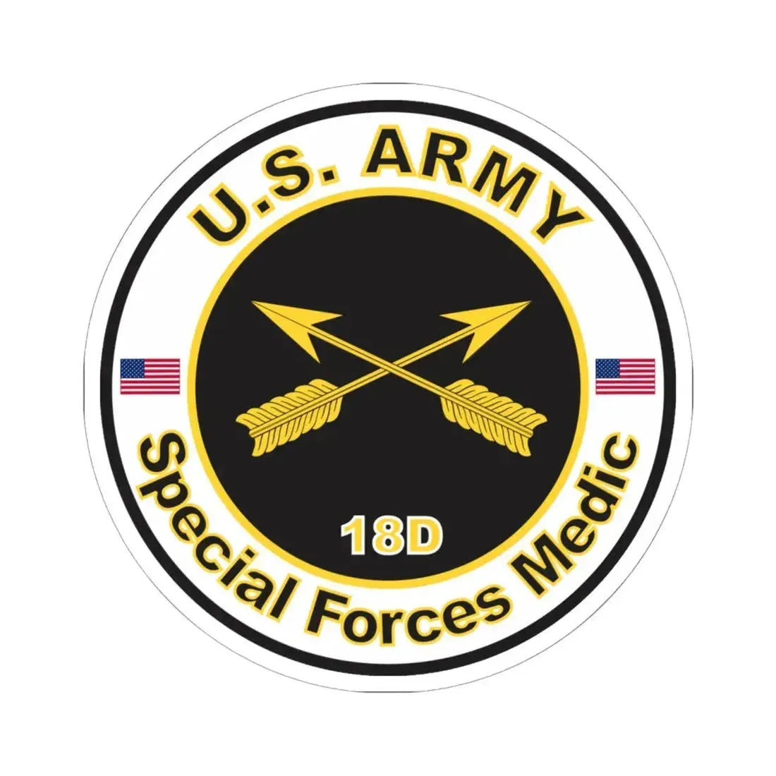 MOS 18D Special Forces Medic (U.S. Army) STICKER Vinyl Kiss-Cut Decal 6 Inch White - The Sticker Space