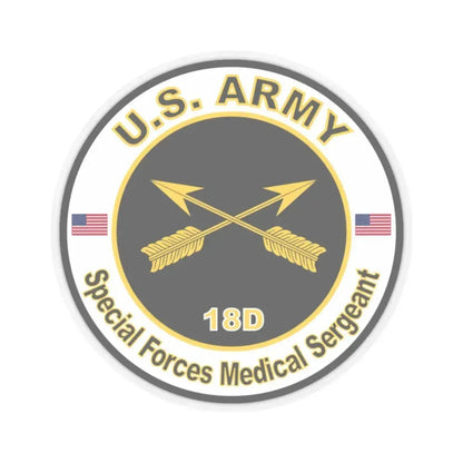 MOS 18D Special Forces Medical Sergeant (U.S. Army) STICKER Vinyl Kiss-Cut Decal 2 Inch Transparent - The Sticker Space