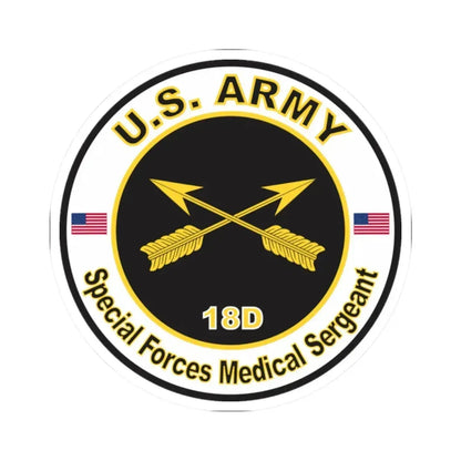 MOS 18D Special Forces Medical Sergeant (U.S. Army) STICKER Vinyl Kiss-Cut Decal 2 Inch White - The Sticker Space
