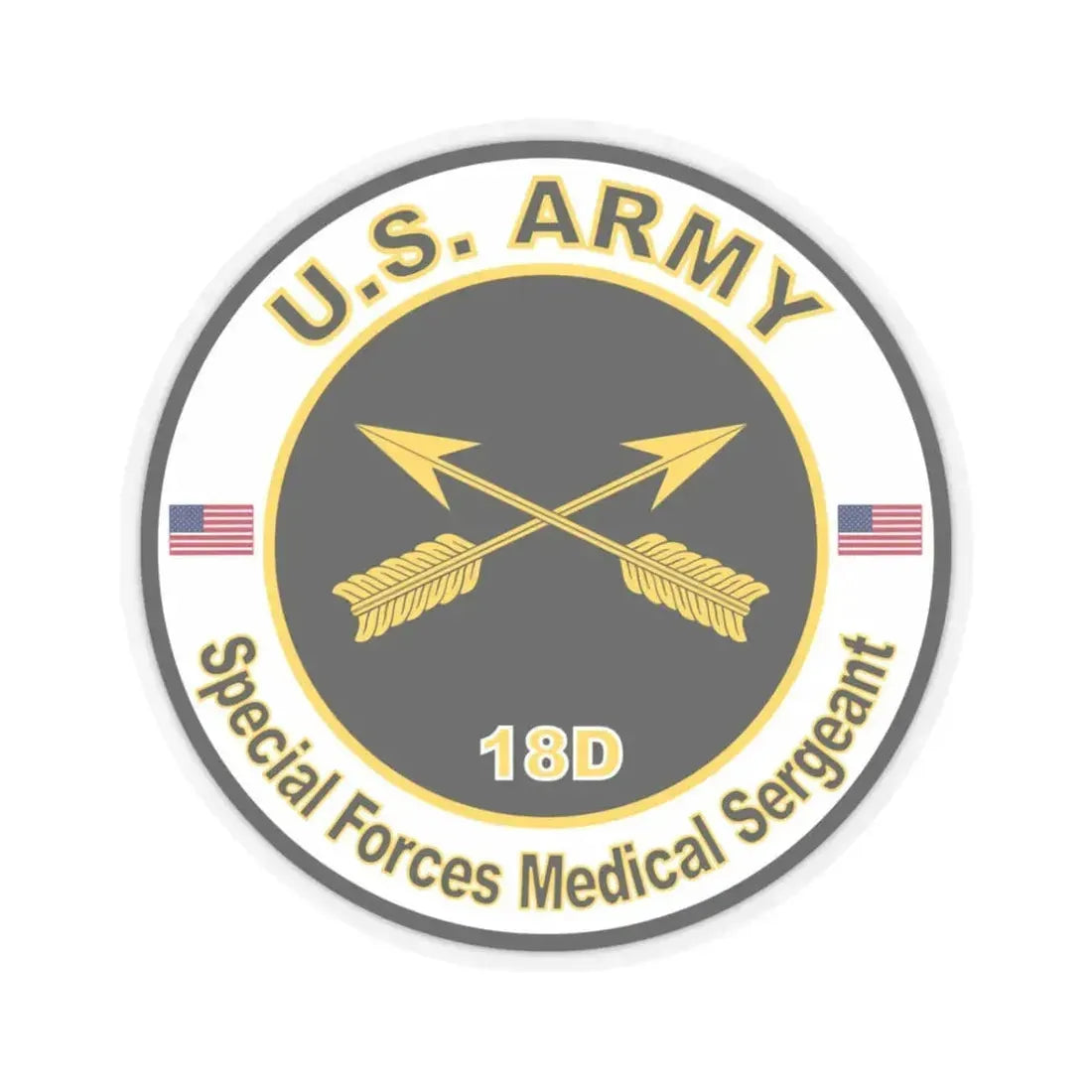 MOS 18D Special Forces Medical Sergeant (U.S. Army) STICKER Vinyl Kiss-Cut Decal 3 Inch Transparent - The Sticker Space