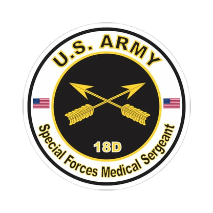 MOS 18D Special Forces Medical Sergeant (U.S. Army) STICKER Vinyl Kiss-Cut Decal 4 Inch White - The Sticker Space