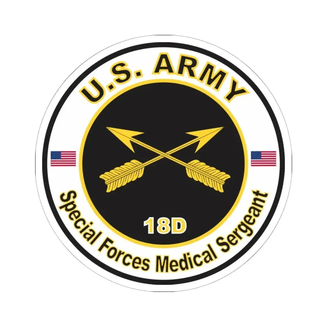 MOS 18D Special Forces Medical Sergeant (U.S. Army) STICKER Vinyl Kiss-Cut Decal 6 Inch White - The Sticker Space