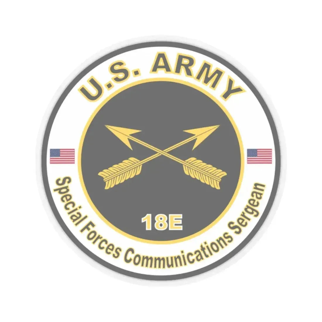 MOS 18E Special Forces Communications Sergeant (U.S. Army) STICKER Vinyl Kiss-Cut Decal 2 Inch Transparent - The Sticker Space