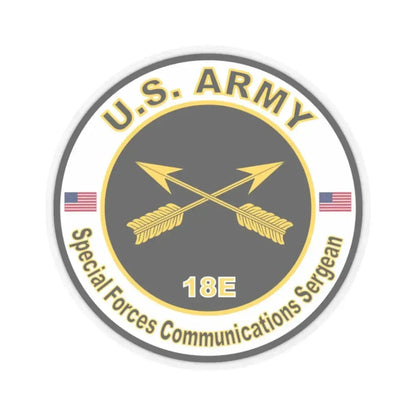 MOS 18E Special Forces Communications Sergeant (U.S. Army) STICKER Vinyl Kiss-Cut Decal 2 Inch Transparent - The Sticker Space