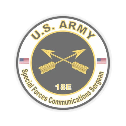 MOS 18E Special Forces Communications Sergeant (U.S. Army) STICKER Vinyl Kiss-Cut Decal 4 Inch Transparent - The Sticker Space