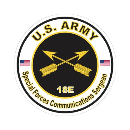 MOS 18E Special Forces Communications Sergeant (U.S. Army) STICKER Vinyl Kiss-Cut Decal 4 Inch White - The Sticker Space