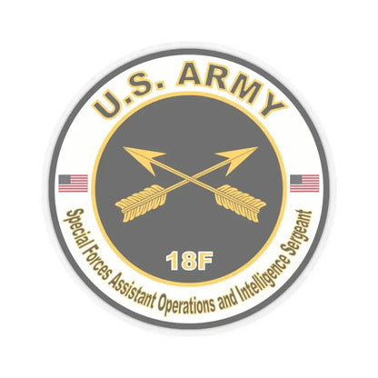 MOS 18F Special Forces Assistant Operations and Intelligence Sergeant (U.S. Army) STICKER Vinyl Kiss-Cut Decal 4 Inch Transparent - The Sticker Space