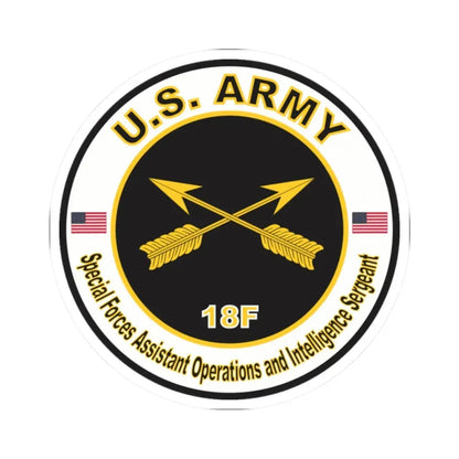 MOS 18F Special Forces Assistant Operations and Intelligence Sergeant (U.S. Army) STICKER Vinyl Kiss-Cut Decal - The Sticker Space