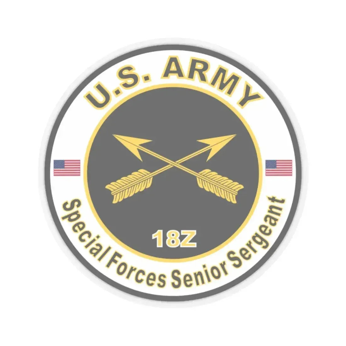 MOS 18Z Special Forces Senior Sergeant (U.S. Army) STICKER Vinyl Kiss-Cut Decal 2 Inch Transparent - The Sticker Space