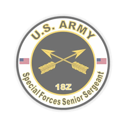 MOS 18Z Special Forces Senior Sergeant (U.S. Army) STICKER Vinyl Kiss-Cut Decal 2 Inch Transparent - The Sticker Space