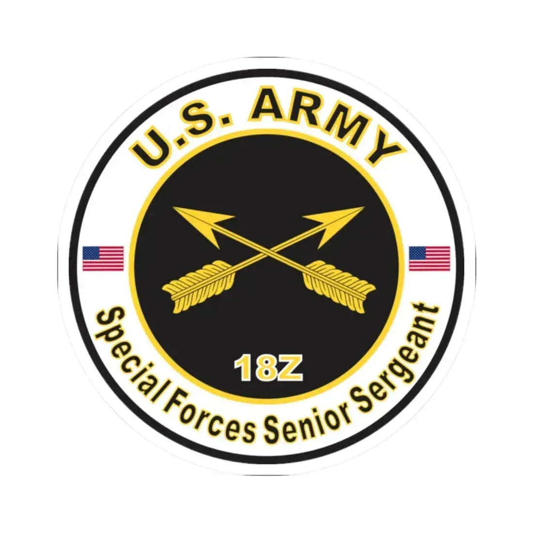 MOS 18Z Special Forces Senior Sergeant (U.S. Army) STICKER Vinyl Kiss-Cut Decal 2 Inch White - The Sticker Space
