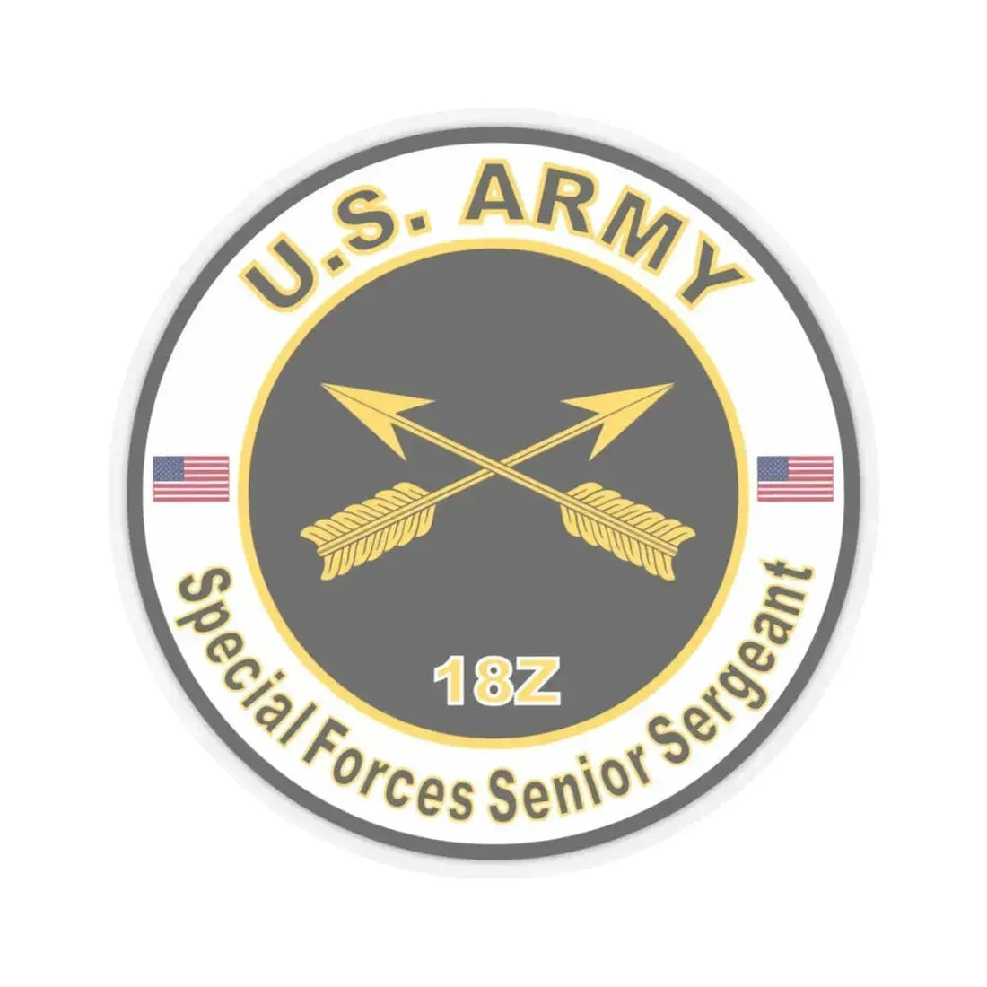 MOS 18Z Special Forces Senior Sergeant (U.S. Army) STICKER Vinyl Kiss-Cut Decal 3 Inch Transparent - The Sticker Space