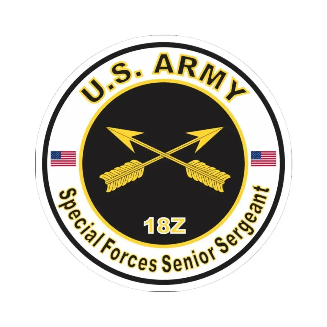 MOS 18Z Special Forces Senior Sergeant (U.S. Army) STICKER Vinyl Kiss-Cut Decal 3 Inch White - The Sticker Space