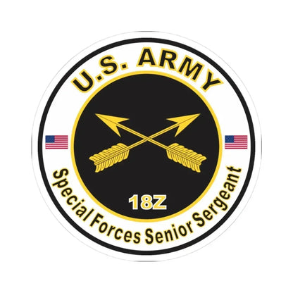 MOS 18Z Special Forces Senior Sergeant (U.S. Army) STICKER Vinyl Kiss-Cut Decal 3 Inch White - The Sticker Space