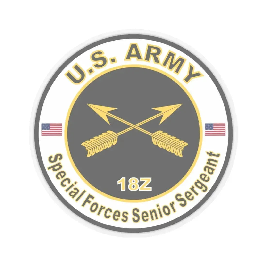 MOS 18Z Special Forces Senior Sergeant (U.S. Army) STICKER Vinyl Kiss-Cut Decal 4 Inch Transparent - The Sticker Space