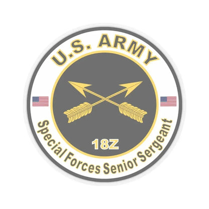 MOS 18Z Special Forces Senior Sergeant (U.S. Army) STICKER Vinyl Kiss-Cut Decal 4 Inch Transparent - The Sticker Space