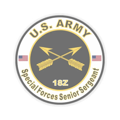 MOS 18Z Special Forces Senior Sergeant (U.S. Army) STICKER Vinyl Kiss-Cut Decal 6 Inch Transparent - The Sticker Space