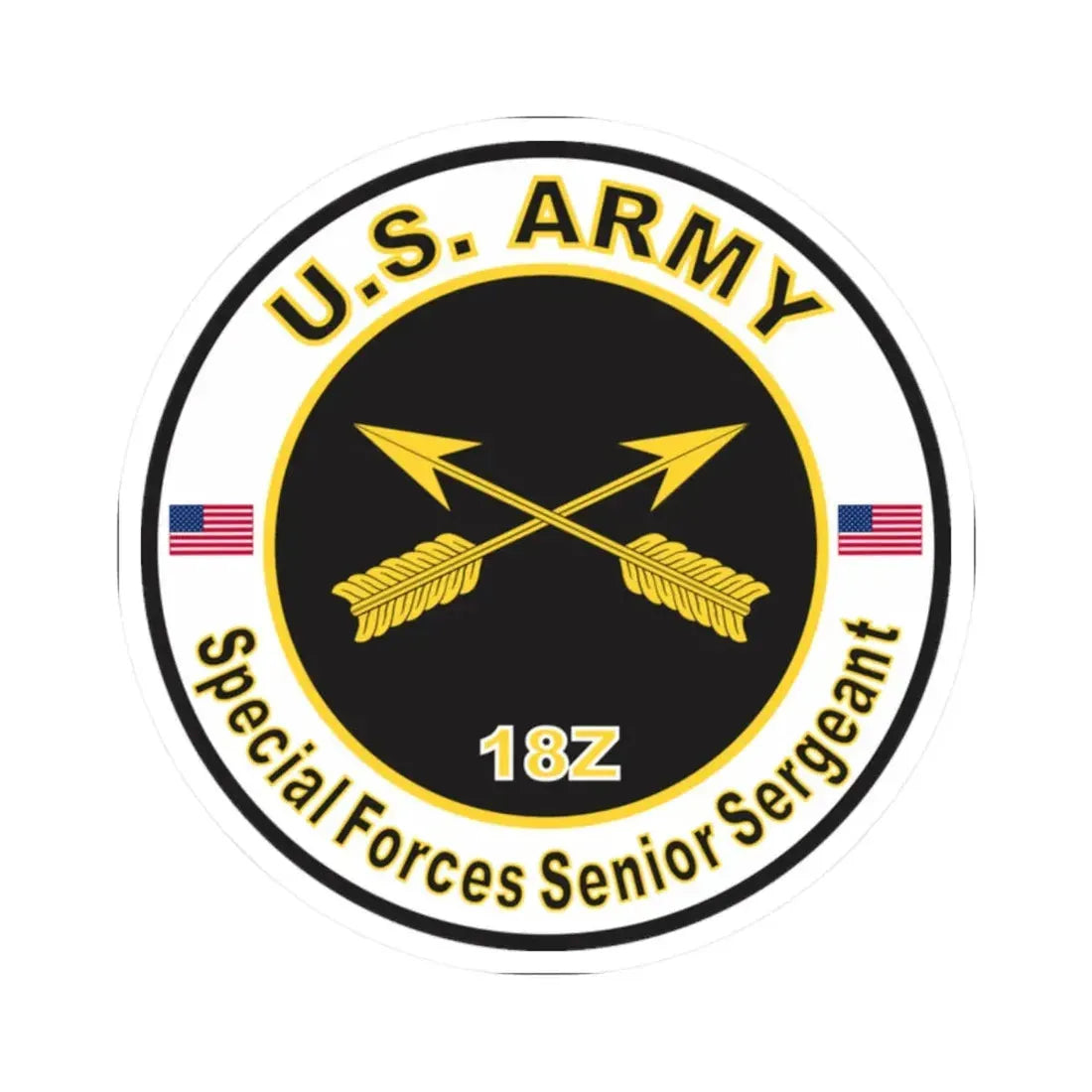 MOS 18Z Special Forces Senior Sergeant (U.S. Army) STICKER Vinyl Kiss-Cut Decal - The Sticker Space