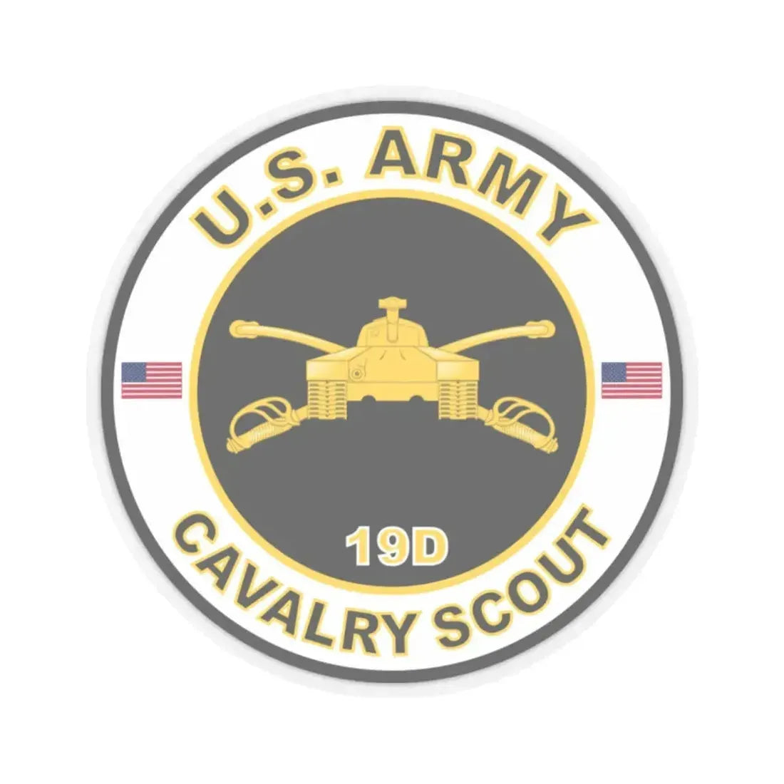 MOS 19D Cavalry Scout (U.S. Army) STICKER Vinyl Kiss-Cut Decal 2 Inch Transparent - The Sticker Space