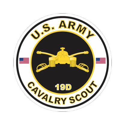 MOS 19D Cavalry Scout (U.S. Army) STICKER Vinyl Kiss-Cut Decal 4 Inch White - The Sticker Space