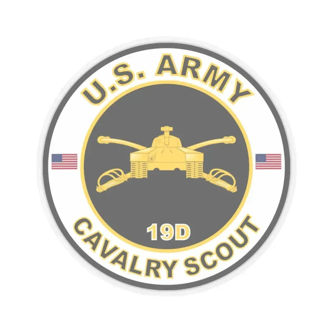 MOS 19D Cavalry Scout (U.S. Army) STICKER Vinyl Kiss-Cut Decal 6 Inch Transparent - The Sticker Space