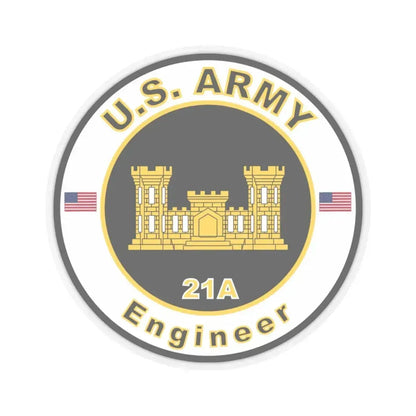 MOS 21A Engineer (U.S. Army) STICKER Vinyl Kiss-Cut Decal 4 Inch Transparent - The Sticker Space