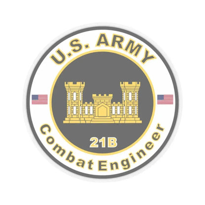 MOS 21B Combat Engineer (U.S. Army) STICKER Vinyl Kiss-Cut Decal 2 Inch Transparent - The Sticker Space