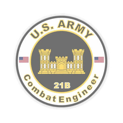 MOS 21B Combat Engineer (U.S. Army) STICKER Vinyl Kiss-Cut Decal 3 Inch Transparent - The Sticker Space