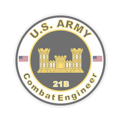 MOS 21B Combat Engineer (U.S. Army) STICKER Vinyl Kiss-Cut Decal 4 Inch Transparent - The Sticker Space