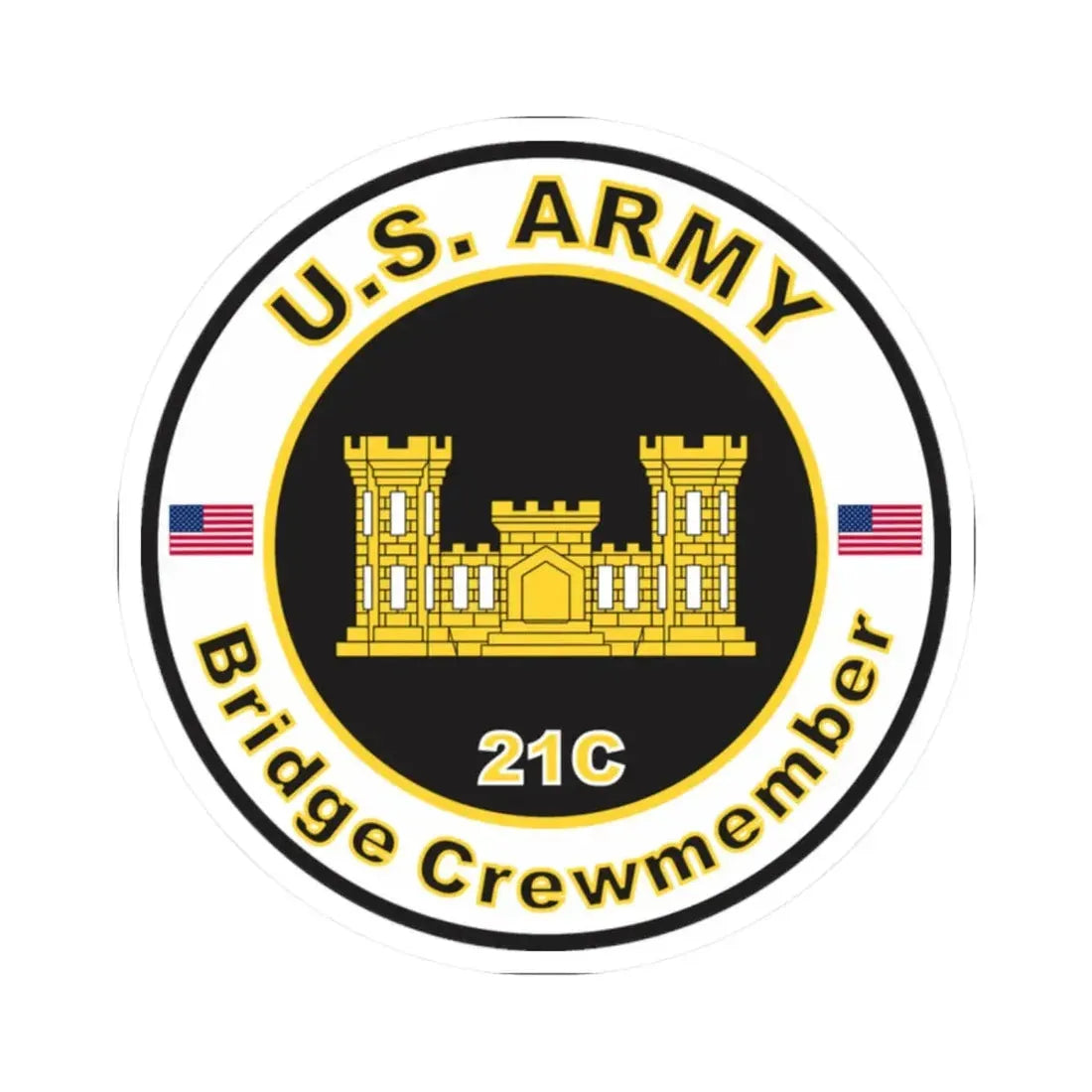 MOS 21C Bridge Crewmember (U.S. Army) STICKER Vinyl Kiss-Cut Decal - The Sticker Space