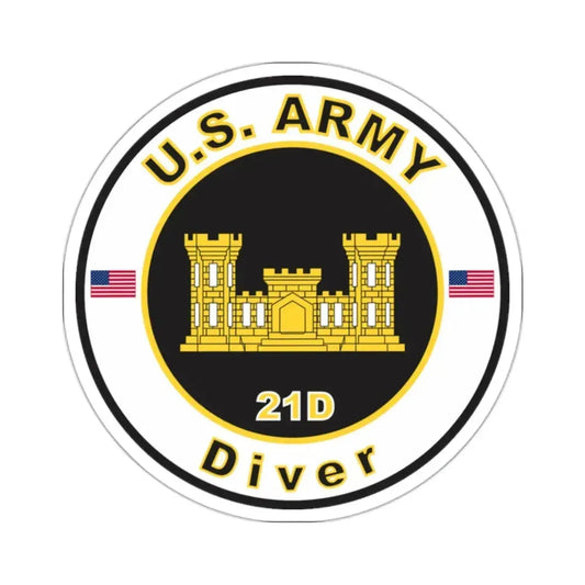 MOS 21D Diver (U.S. Army) STICKER Vinyl Kiss-Cut Decal 2 Inch White - The Sticker Space