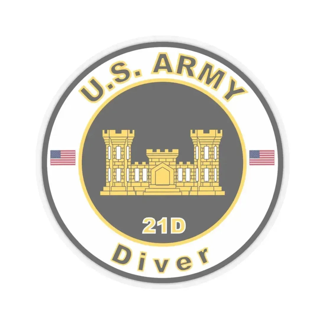 MOS 21D Diver (U.S. Army) STICKER Vinyl Kiss-Cut Decal 3 Inch Transparent - The Sticker Space