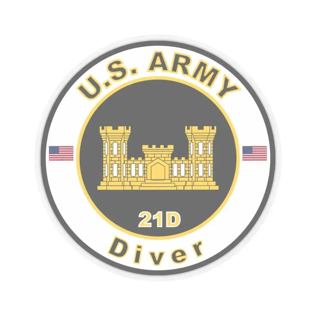 MOS 21D Diver (U.S. Army) STICKER Vinyl Kiss-Cut Decal 6 Inch Transparent - The Sticker Space