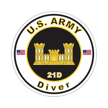MOS 21D Diver (U.S. Army) STICKER Vinyl Kiss-Cut Decal 6 Inch White - The Sticker Space