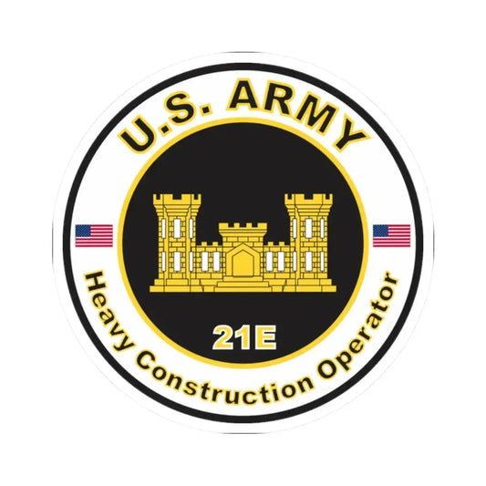 MOS 21E Heavy Construction Operator (U.S. Army) STICKER Vinyl Kiss-Cut Decal 2 Inch White - The Sticker Space
