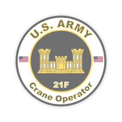 MOS 21F Crane Operator (U.S. Army) STICKER Vinyl Kiss-Cut Decal 2 Inch Transparent - The Sticker Space