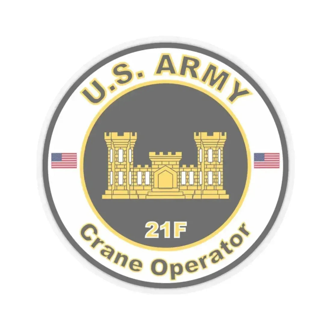 MOS 21F Crane Operator (U.S. Army) STICKER Vinyl Kiss-Cut Decal - The Sticker Space