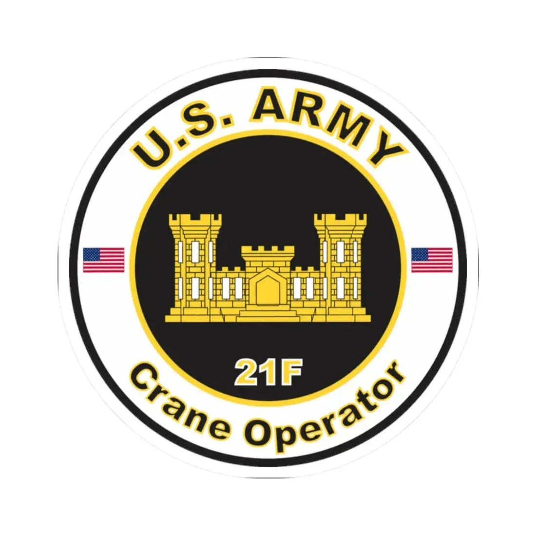 MOS 21F Crane Operator (U.S. Army) STICKER Vinyl Kiss-Cut Decal - The Sticker Space