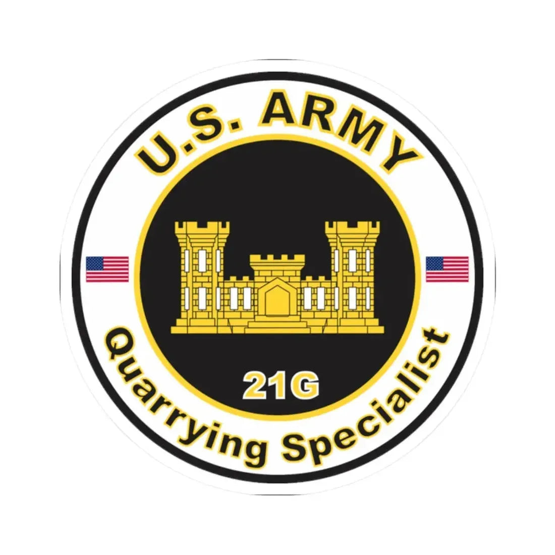 MOS 21G Quarrying Specialist (U.S. Army) STICKER Vinyl Kiss-Cut Decal - The Sticker Space