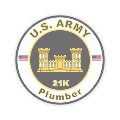 MOS 21K Plumber (U.S. Army) STICKER Vinyl Kiss-Cut Decal 2 Inch Transparent - The Sticker Space