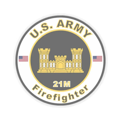 MOS 21M Firefighter (U.S. Army) STICKER Vinyl Kiss-Cut Decal 6 Inch Transparent - The Sticker Space