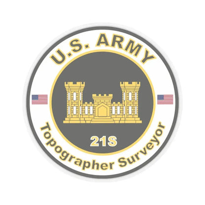 MOS 21S Topographer Surveyor (U.S. Army) STICKER Vinyl Kiss-Cut Decal 6 Inch Transparent - The Sticker Space