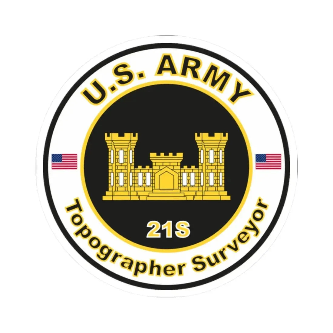 MOS 21S Topographer Surveyor (U.S. Army) STICKER Vinyl Kiss-Cut Decal - The Sticker Space