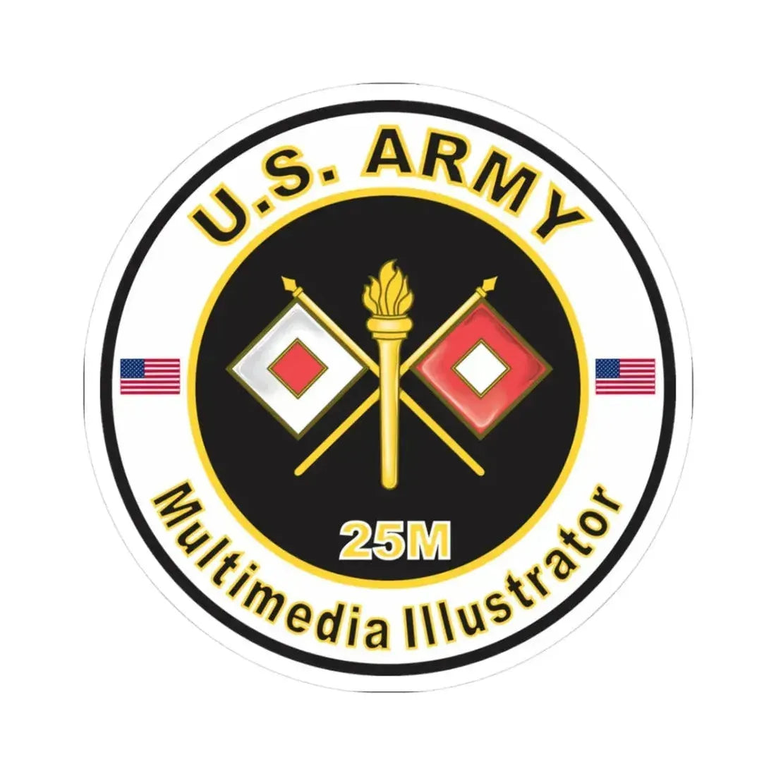 MOS 25M Multimedia Illustrator (U.S. Army) STICKER Vinyl Kiss-Cut Decal 3 Inch White - The Sticker Space